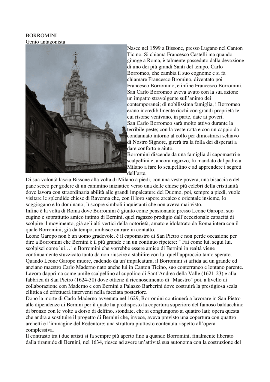 Copertina Francesco Borromini: Genio del Barocco e Rivalità con Bernini