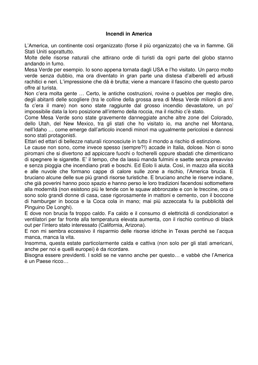 Copertina Incendi e crisi ambientale negli Stati Uniti