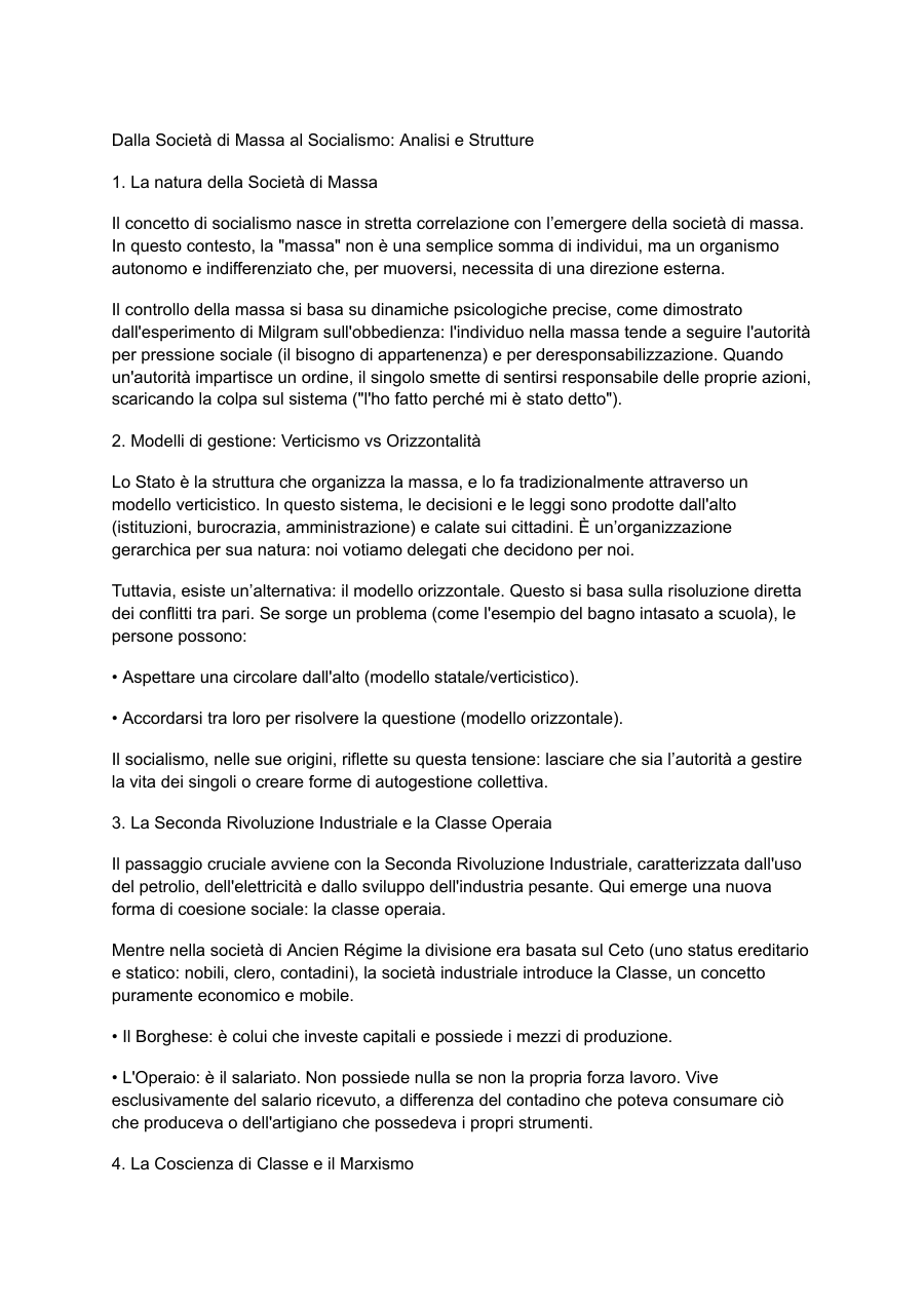 Copertina Marx e il Socialismo: Società di Massa