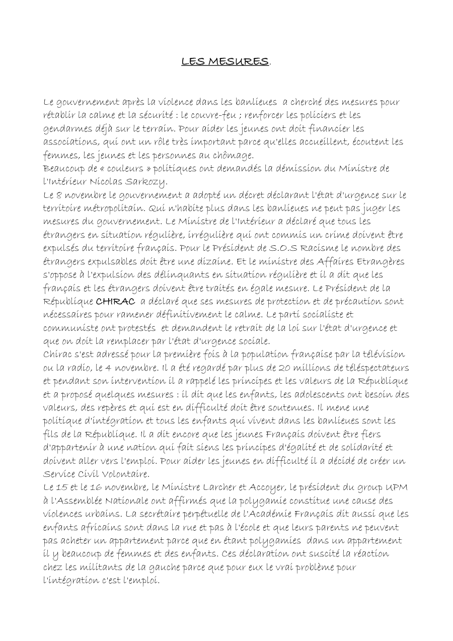 Copertina Les mesures du gouvernement après la violence dans les banlieues