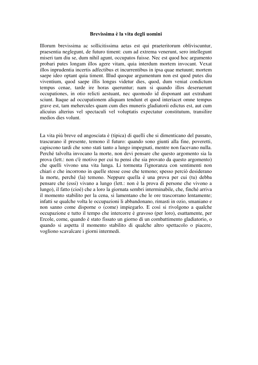 Copertina Brevissima è la vita degli uomini