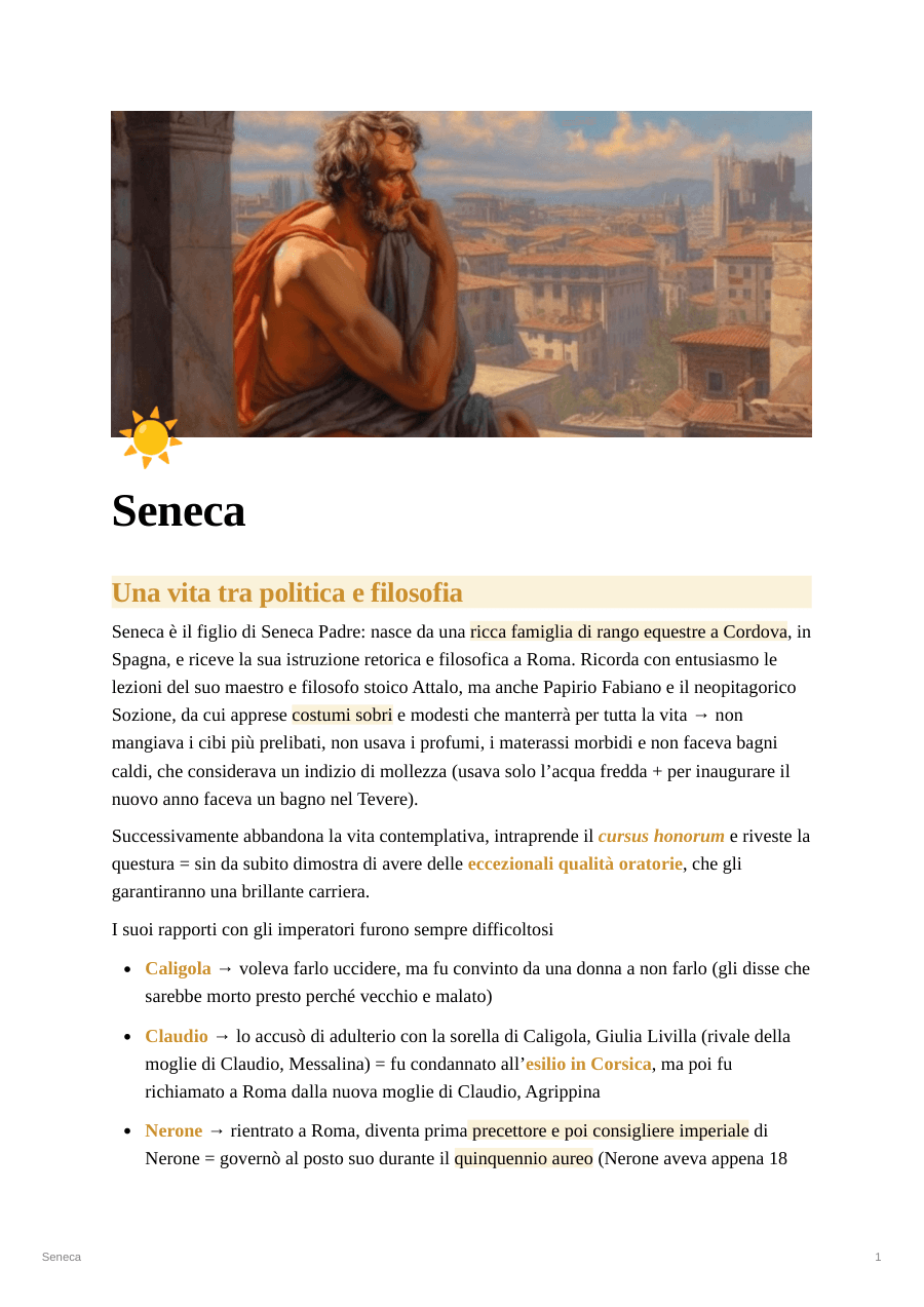 Copertina Seneca: vita e filosofia