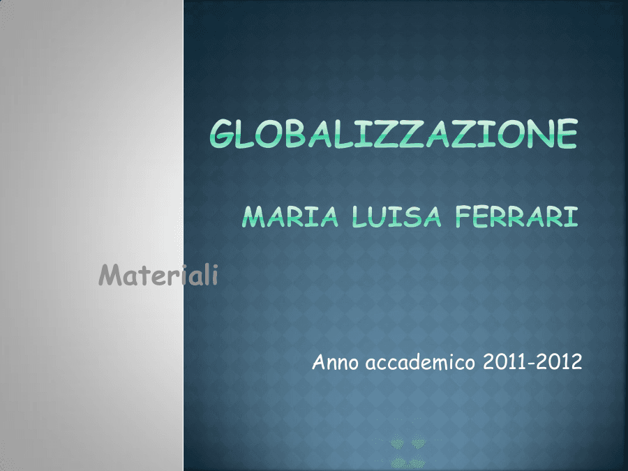 Materiali Anno Accademico 2011-2012