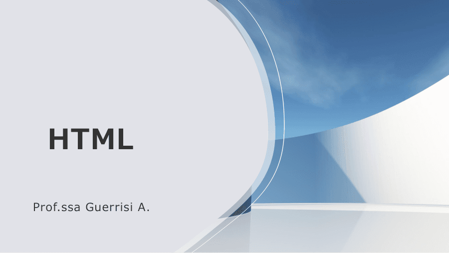 Copertina HTML