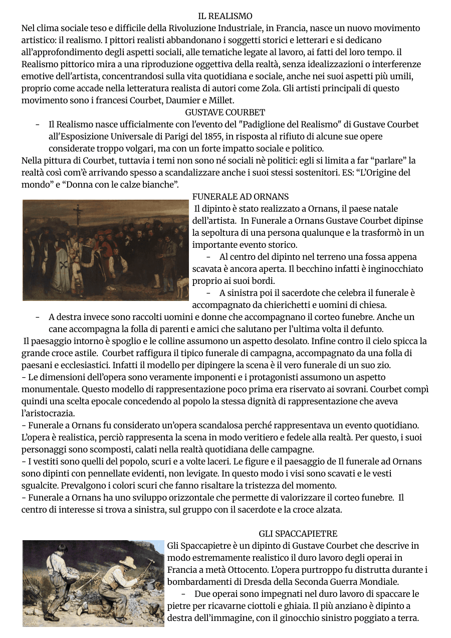 Copertina Il Realismo e Courbet
