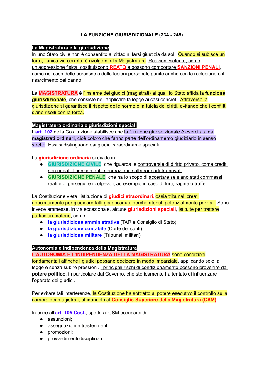 Copertina La funzione giurisdizionale