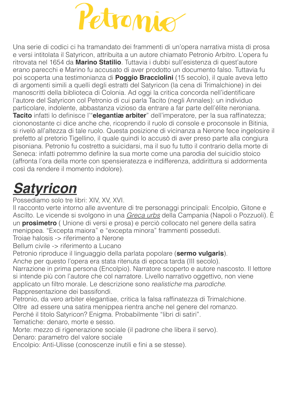 Copertina Petronio e il Satyricon