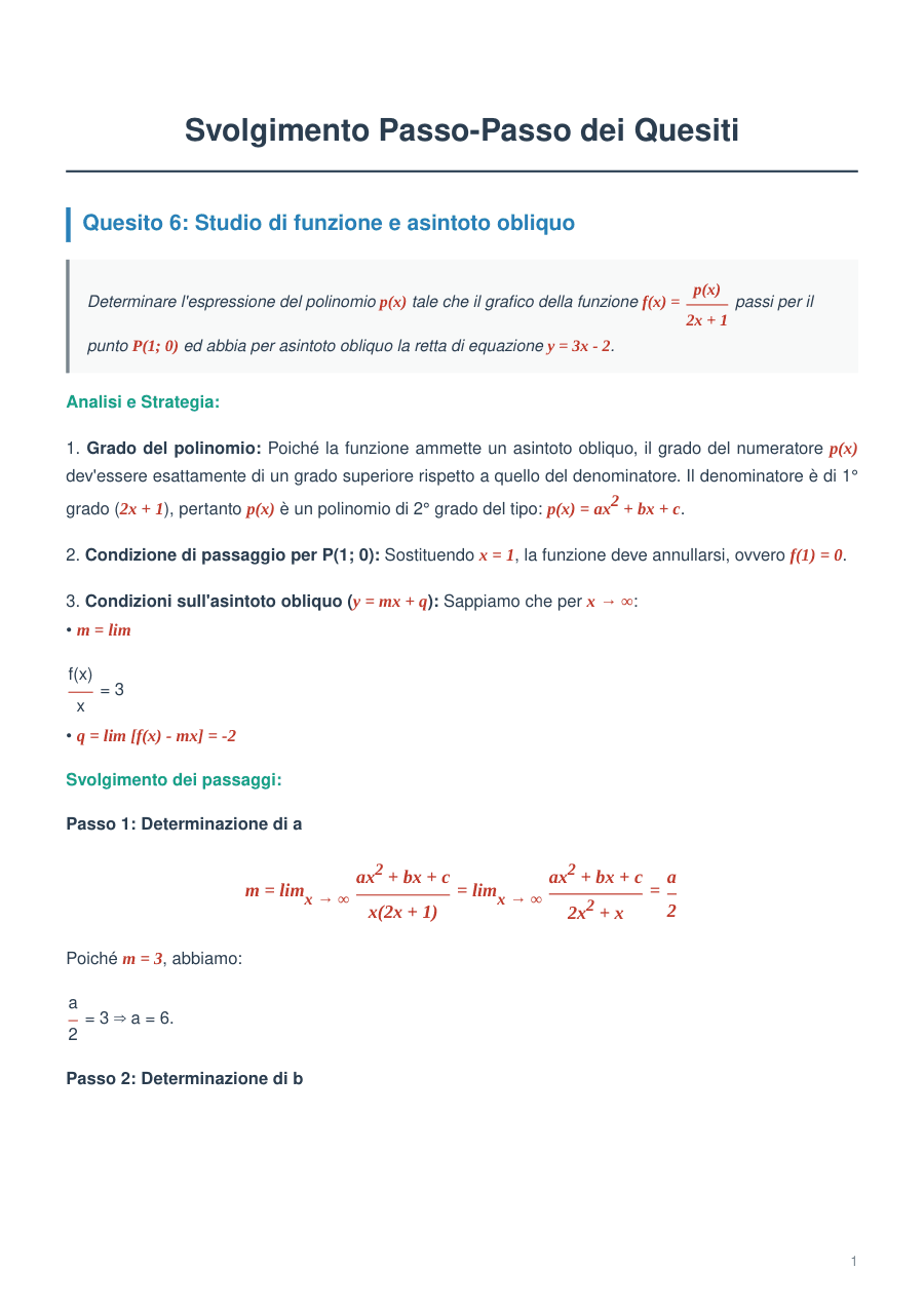 Copertina Quesiti 6,7,8: funzioni, probabilità e combinatoria